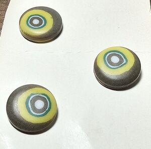 Vintage Italian Avocado Green Enamel Shank Buttons Mod Retro Streamline Card